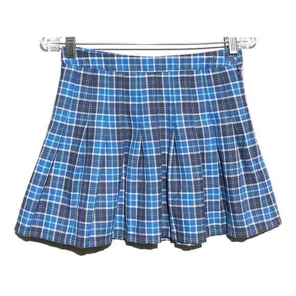 Blue Plaid Women's Skirt - Picture 1 of 7
